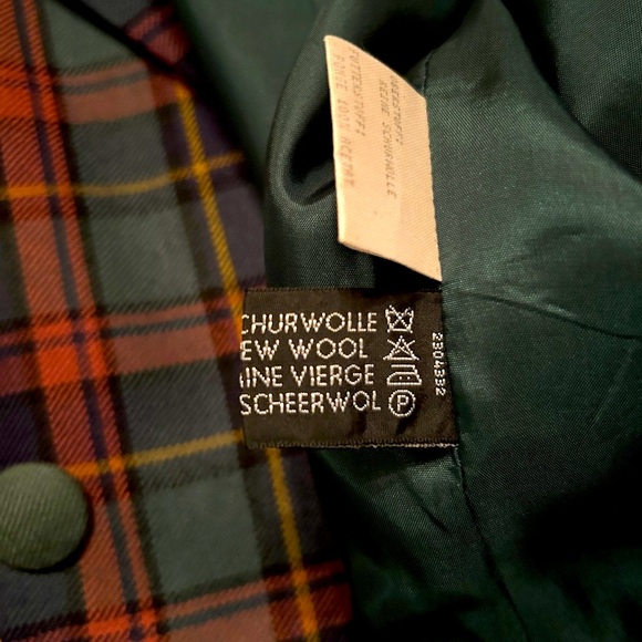 Vintage Plaid Pure Wool Blazer Women's - Picture 3 of 10